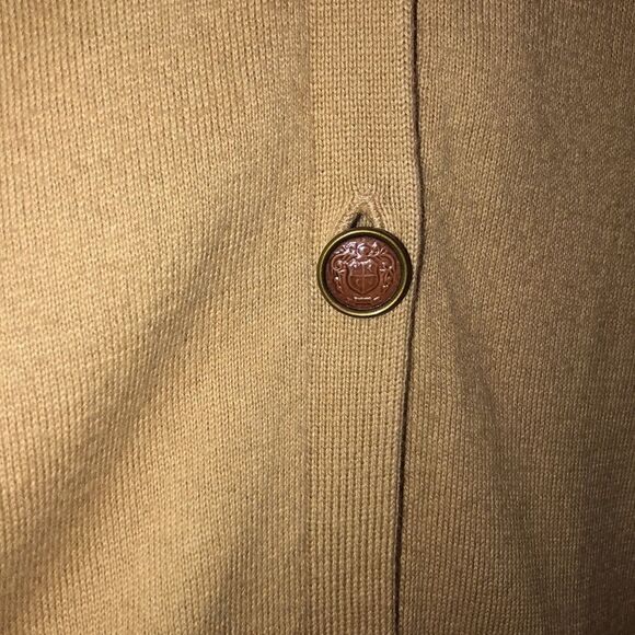 LRL M Tan Brown Five Button Front 💯Cotton Fine Knit Cardigan Sweater - Picture 9 of 16